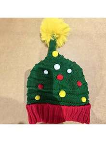 Christmas Santa Claus Hat Adult Knitted Stripes Soft Warm Winter Hat Men And Women Street Costume Role Play Costume Accessories Party Gift/
