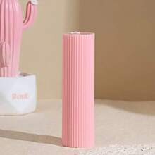1pc Ribbed Pillar Candle - 2pcs 6-Inch Ribbed Candles, Soy Wax Scented Candles, Suitable For Wedding, Bedroom, Birthday, Valentine's Day (Pink, Red, Black, Brown)