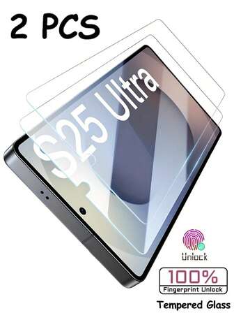 2 Stücke Vollabdeckung Hochauflösender Vollklebe 2,5D 9H kostengünstiger Displayschutz aus gehärtetem Glas kompatibel mit Samsung Galaxy S25 Ultra/ S25 Plus/ S25/S24FE/S23/S22/S21/A05S/A06/A15/A16/24/25/26/A35/A36/A54/A55/A56 Displayschutz unterstützt Fingerabdruckentsperrung ohne Blasenfolie