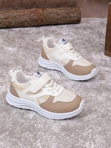Giày thể thao thoáng khí dệt thoải mái và thời trang dành cho thanh thiếu niên - Giày mềm, chống trượt, nhẹ, linh hoạt phù hợp cho các hoạt động ngoài trời, vui chơi, đi học và mặc thường ngày - Hoàn hảo cho bàn chân đang phát triển - Màu Khaki - Xem 2