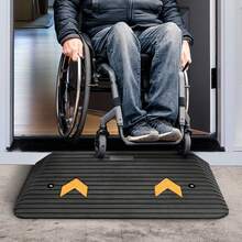 Upgraded Rubber Threshold Ramp, 3 Inch Lift Door Ramp With 1 Channel, Natural Rubber Car Ramp With Non-Slip Textured Surface, 33069 Lbs Load Capacity Curb Ramp For Wheelchair And Scooter - 3 Pulgadas - View 9