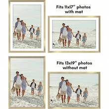 - Marco de fotos de 8x 8 pulgadas con plexigls pulido, juego de 2 unidades, uso como marco de 5x 5 pulgadas con alfombrilla o visualizacin de 8x 8 pulgadas sin tapete u2013 Coleccin - Dorado + 33,02 x 48,26 cm (13 x 19 pulg.) - Ver 5