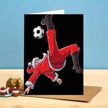 1pc "Soccer - Themed Santa Christmas" Greeting Card With Envelope - Vibrant Santa Playing Soccer Card For Christmas Occasions, Sending Sporty Holiday Greetings, Great For Buddies & Soccer Lovers, Christmas Celebration Present - Multicolor - View 11