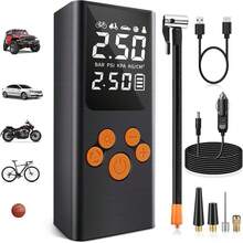 Compresor de Aire Inalámbrico, 150PSI Inflador de Llantas Portátil con Pantalla LED Inteligente, 80W Bomba de Aire con Batería 6000mAh, Apto para Inflar y Presurizar Bicicletas, Autos, Motos y Balones - Inflador de neumáticos A6 - Ver 9