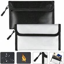 2200℉ Fireproof Waterproof Document Bag Secret File Pouch Cash Money Box - Black - View 9