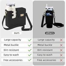 WADY Bolso para, Bolsa de Almacenamiento portátil para Agua al Aire última intervensión con Bolsa, Bolsa Cruzada para Botella Stanle - Negro - Ver 8