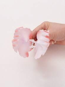 1pc Floral Shaped Hair Clip, Ombre Gradient Hair Accessory, Durable Plastic, Sweet & Cute Women's Beach Holiday Accessory, Suitable For Outings And Festivals Elegant Claw Clip Winter Hair Clutch