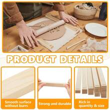 2/4/6/8/10pcs Ceramic Art Tools & Supplies - Wooden Pottery Rolling Pin, Thickness Guide, Polymer Clay Thickness Ruler, Rolling Pin And Handcraft Shaping Tools, Ceramic Sculpting Tool Set - Wooden Clay Rolling Pin, Guide Rods And Dowels For Precise Thickness Control - Multicolor - View 4