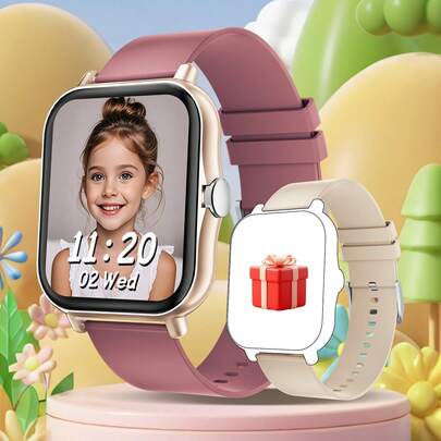 Reloj inteligente de pantalla táctil HD de 1,83", unisex, batería de larga duración de 220mAh, múltiples modos deportivos, correa de color Morandi, diseño de doble correa, compatible con marcación/respuesta de teléfono, podómetro, contador de calorías, alertas de notificación, reloj inteligente multifuncional, excelente regalo de Navidad