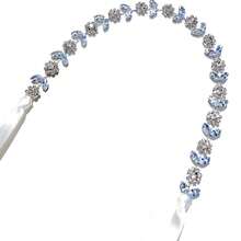 1 pieza Diadema con brillantes de rhinestone, diadema nupcial con organza para mujeres, tocado para fiesta de boda