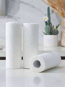 一次性强力去污可重复使用厨房纸巾、厨房清洁抹布、松软抹布、吸水纸巾、干湿两用、油腻洗碗纸巾、厨房用品、圣诞派对用品（图案随机） - 彩色 - 查看 7