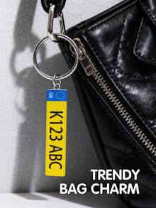 1pc Custom Car License Plate Keychain, Custom Name Keychain, Custom License Plate Keychain, Custom Number Plate Acrylic Keychain, Personalized Car Keyring, Custom Car Accessories For Fall/Autumn, For Holiday Treasure Finds, Winter Fashion, Christmas Gift, Christmas Decorations, Personalized Christmas Ornaments, Personalized Gifts For Women/Men, Personalized/Customized Keychain