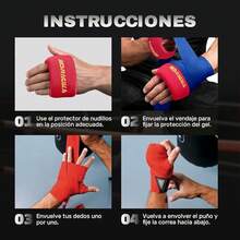 1 Par Protectores de Nudillos de Boxeo,Vendas de Boxeo de Gel, Liner de Gel de 8.5 mm para Ayudar a Prevenir El Dolor y Los Hematomas,Adecuado para Artes Marciales, Taekwondo, MMA, Muay Thai - rojo - Ver 5