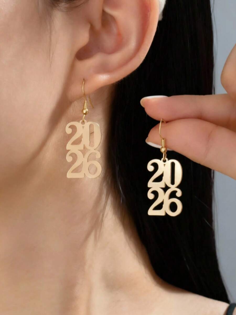 1 Pasang Anting Model Baru 2026, Cocok untuk Dipakai di Musim Gugur/Musim Dingin, Hadiah Tahun Baru yang Bagus untuk Teman - 2026 - View 1