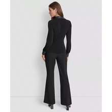 DKNY Women's Twist-Front Contrast-Trim Top | - màu đen - Xem 6
