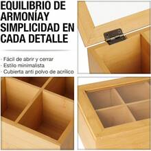 CASA LITUS Caja Organizadora para T Fabricada con Madera de Bamb, 8 Compartimentos, Diseo Minimalista, Compacto y Multifuncional, Caja de Almacenamiento para Tisanas - inicial - Ver 7