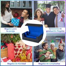 MTG Deck Box,Caja de Almacenamiento para Tarjetas Coleccionables con Capacidad Para Tcg con 2 Divisores - Negro/Azul - Ver 3