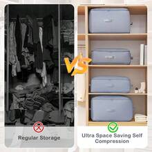 2 Piezas Organizador Autocomprimible Ultra Comprimible, Bolsas De Organizador Para Edredones, Bolsa De Almacenamiento Plegable Que Ahorra Espacio, Para Edredones, Mantas, Ropa De Cama, Ropa - Gris - Ver 6