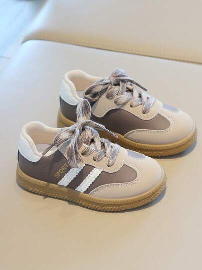 1 Pair Kids' Soft Bottom Lightweight Casual Versatile Hook And Loop Fastening Sneakers, Convenient Slip-On, Suitable For Spring & Autumn