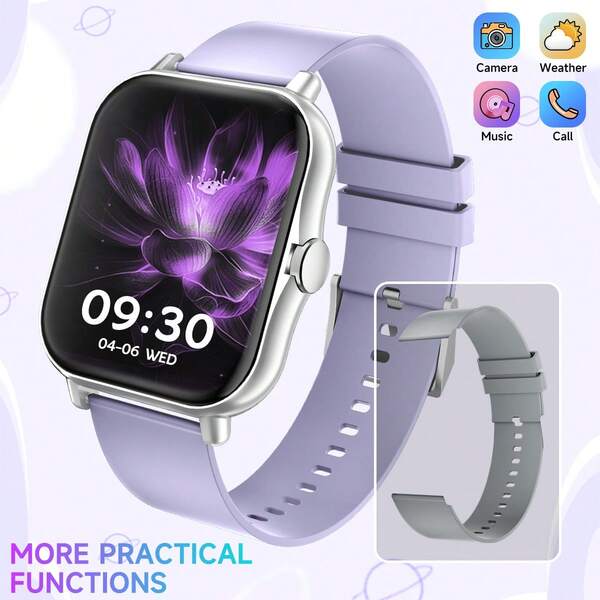 2025 NEUE Mode Smartwatch für Frauen und Männer, 220mAh Batterie mit längerer Standby-Zeit, länger anhaltender Tragekomfort für den Alltag, mit 1,83-Zoll Touchscreen, verstellbarem Silikonarmband, Schrittzähler, Anrufbenachrichtigung, geeignet für iOS & Android