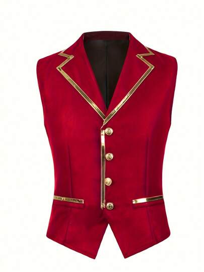 Herrkrage Ärmlös Mode Medeltida Kort Väst Cosplay Kläder