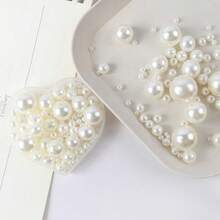 100/300/1000pcs ABS Faux Pearl Beads, Colorful Pearl 3/4/6/8/10mm, Suitable For Making Bracelets, Earrings, Necklaces, DIY Jewelry, Crafts, Vase Filler, Various Sizes, Handmade Faux Pearl Round Beads