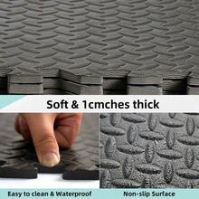 Tapete para Ejercicio, Tapete para Gimnasio, Pesas o Ejercicios en Casa, Soft Fitness, suelo protector para equipos de gimnasio y cojn para entrenamientos, 6 Piezas de 60x 60, 2.16m espesor de 12mmGris - Gris - Ver 7