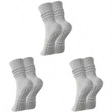 3 Pairs Of Very Suitable Sports Stacked Socks Yoga Socks For Women, Soft And Comfortable, Non-Slip And Shock-Absorbing, Suitable For Daily Pilates, Running, Fitness, Cycling,