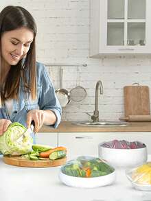 100/200 buc Pungi pentru conservarea alimentelor, Folie alimentară transparentă, Husă anti-praf pentru alimente, Pungi elastice reutilizabile pentru conservarea alimentelor și fructelor