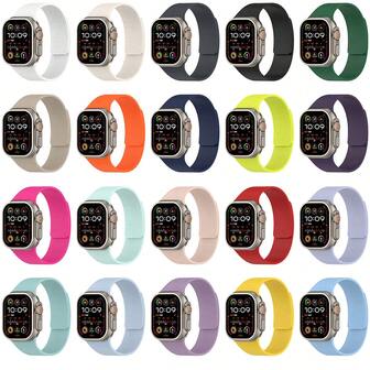 1pc Bands For Compatible With Apple Watch 38mm 40mm 42mm 44mm 41mm 45mm 46mm 49mm Ultra Watch Series 10 9 8 7 6 5 4 3 2,Silt Sand Litchi-Grain Magnetic Watch Strap Watch Strap Apple Silicone Watch Strap For Women Man For Apple Watch Band