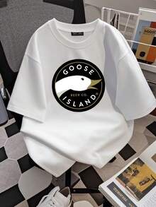 180g pure Cotton New Goose Island Logo Active T Shirt American Funny Size S to 5XL graphic Top For Everyday Wear fashion Slightly Soft Women Top Graphic Tees Stylish streetwear women Print Round Neck Short Sleeve Casual Summer Comfortable Breathable Unisex - Blanco - Ver 2