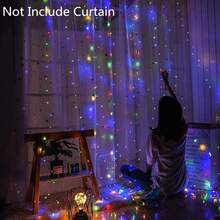300 LED Fairy Curtain Lights, 9.8ft X 9.8ft Warm White Curtain String Lights, USB Plug In 8 Lighting Modes Christmas Decoration, Hanging Lights With Remote For Bedroom Indoor Weddings Dorm - Nhiều màu - Xem 3