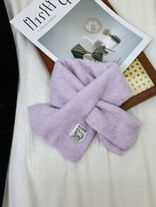 1 件儿童柔软保暖针织围巾，百搭厚款交叉围脖，适合男孩和女孩，秋冬 - 1pc - 查看 6