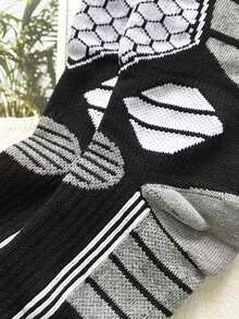 1双男士冬季滑雪袜，男女通用加厚及膝运动袜，适合徒步、滑冰、滑雪等户外运动，舒适保暖。 - 彩色 - 查看 4