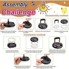 Lonchera Bento para Niños con Termo de Sopa de 8oz, Contenedores de Comida a Prueba de Fugas para Niños con 4 Compartimentos, Termo Aislado para Comida Caliente para la Escuela, Viaje-Púrpura - Negro - Ver 4