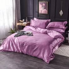 Full Satin Bedding Set In Wine Red, Silk - Like, Luxury Soft Burgundy Comforter Cover, Chic Bedroom Decor, Zippered (1 Duvet Cover + 2 Pillow Cases) - 多色 12 - 查看 12