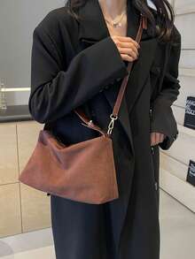 ‌Luxury Milk Chocolate Suede Hobo Bag - Buttery Soft, Cloud-Lightweight & Anti-Scratch, Your Essential Day-To-Night Companion For Work & Travel