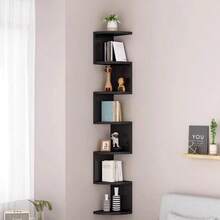 1pc Corner Wall Shelf Bookshelf, Multi-Layer Storage Rack For Bedroom/Living Room, Wall Corner Decor Display Rack, No Drilling Required - Multicolor - View 5