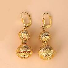 طقم مجوهرات مطلي بالذهب عيار 24 قيراط، قلادة وأقراط من الخرز الأفريقي، تصميم أنيق وعتيق، مناسب للمناسبات والحفلات والهدايا والاستخدام اليومي، بتصميم هلال القمر، مصنوع للسفر والمناسبات والصيف والمجوهرات الغربية وإكسسوارات الشاطئ والحفلات الراقصة