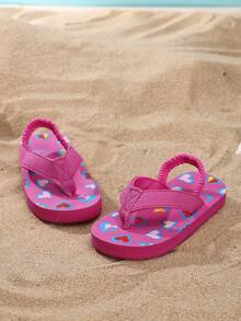 1 Pair Infant Summer Non-Slip Cartoon Animal EVA Beach Outdoor Slippers, Fashionable Lightweight Flip Flops - Hot Pink - View 5