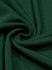 Women's Casual Solid Color Round Neck Short Sleeve Top And Elastic Waist Pocket Wide Leg Straight Pants 2 Piece Set, Lightweight Non-Sheer Polyester Fabric, Spring/Summer/Autumn - Green - View 5