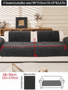 1pc Thick Plush Sofa Cushion Cover, Modern Simple Anti-Slip Warm Sofa Seat Pad, Dust-Proof Washable Sofa Slipcover, Soft & Fade-Resistant, Pet-Friendly, Fits L-Shaped Sofa And 1/2/3/4 Seater Sofa, Suitable For Bedroom, Office, Living Room