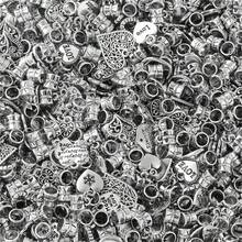 8/16/32/50 pezzi Set di ciondoli a forma di cuore in argento - Ciondoli in lega d'argento anticato, adatti per la realizzazione di gioielli, collane e bracciali