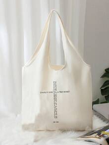 1 Pc Freedom   Pattern Tote Bag Literature Shoulder Bag Illustration Girl Book Bag Travel Harajuku Handbag Gift For Her, Travel Gift For Man Woman Christian Merch Jesus Christian Gift