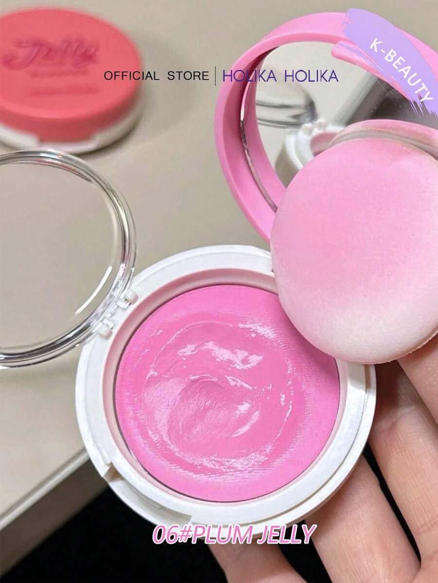 HOLIKA HOLIKA Rubor de gelatina 06# Tono ciruela, textura suave, excelente pigmentación, ligero y construible, rubor en crema coreano, 4.2g / 0.14oz | Maquillaje coreano - 06# JALEA DE CIRUELA - Ver 1