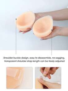 ANGDIE Silicone Breast Prosthesis, Suitable For Mastectomy, Prosthetic Aging, Shoulder Strap Silicone Breast Pads - Khaki - View 3