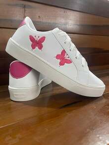 Women's Casual Butterfly Sneakers - Immediate Shipping - 玫紅色 - 查看 3