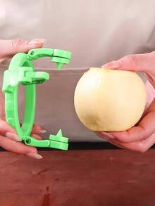 1个/2个手动旋转苹果削皮器，多功能塑料水果削皮器，迷你可调节水果削皮器，快速削皮工具，适用于大多数圆形水果和蔬菜，如苹果、梨、桃子、土豆等。 - 彩色 - 查看 5