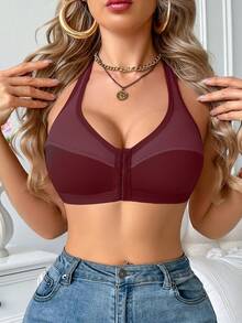 Morelect Reggiseno intimo da donna, per uso quotidiano, chiusura anteriore, con supporto e sollevamento, traspirante, confortevole, morbido
