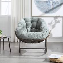 Patio Lounge Chair & Swing Chair - Green + Steel + Cotton - View 10